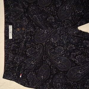Tommy Hilfiger Woman Black Paisley Print Corduroy Jeans/ Pants Plus Size 20